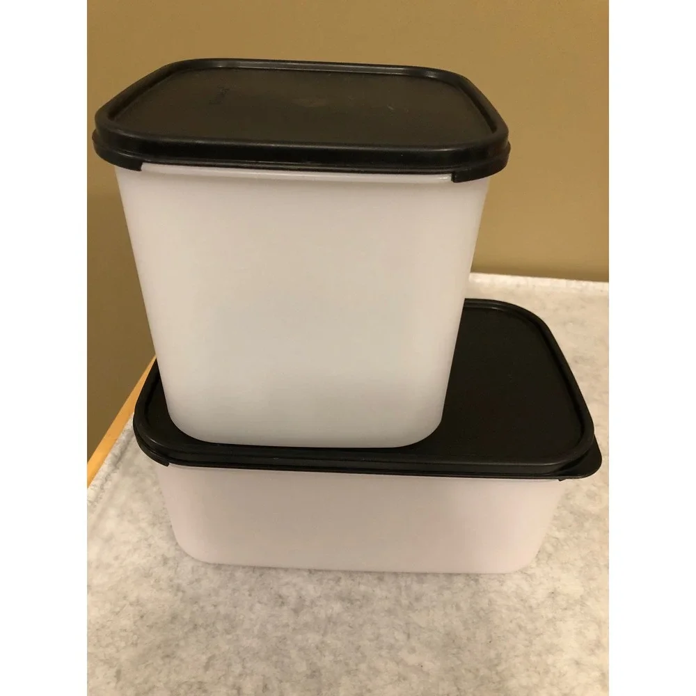 Vintage Tupperware Modular Mates Set of 2 Lot 1609 & Lot 1621 Square LIDS